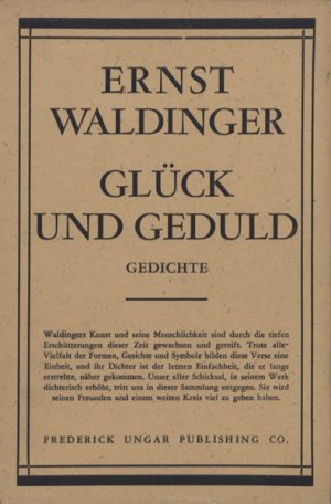 Glück und Geduld., Gedichte.