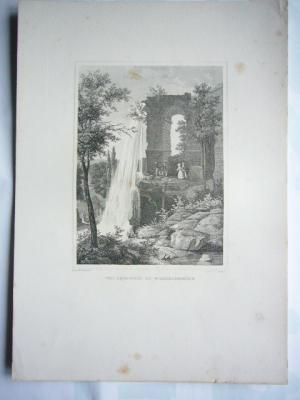 " Der Aquaduct zu Wilhelmshöhe"  Kassel,  Stahlstich