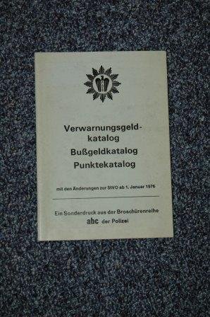 gebrauchtes Buch – Bußgeldkatalog und Punktekatalog von 1976