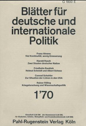 Blätter für deutsche und Internationale Politik - XIII., XIV., 15., 16. u. 17. Jg. - 1968, 1969, 1970, 1971 u. 1972 - nahezu kpl. - 58 Hefte