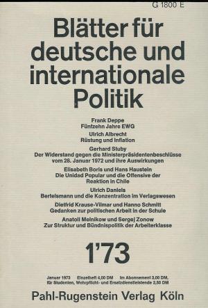 Blätter für  deutsche und Internationale Politik - 18., 19., 20. u. 21. Jg. -  1973, 1974, 1975 u. 1976 - nahezu kpl.