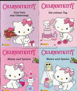 4 x Charmmy Kitty. Nr.1-4. Ein schöner Tag; Alles Gute zum Geburtstag; Malen und Spielen (blau); Malen und Spielen (rosa).