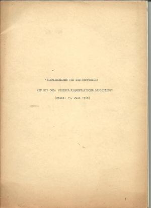 Einflussnahme der SED-Westberlin auf die sog. Ausserparlamentarische Opposition. Stand: 15. Juli 1968