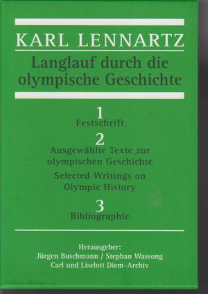 Karl Lennartz. Langlauf durch die olympische Geschichte. Festschrift . Teil 1-3 in Schuber