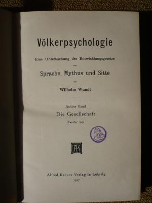 Völkerpsychologie Band 8