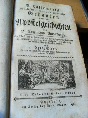 antiquarisches Buch – P. Lallemants moralische, lehr- und geistreiche Gedanken ueber die Apostelgeschichten.