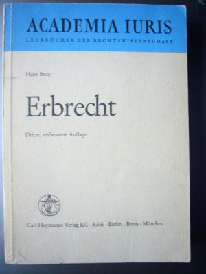 Erbrecht  -  Academia Iuris - Brox, Hans