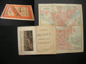 Führer durch Dresden und die Sächsisch-Böhmische Schweiz. Erste Ausgabe. Leipzig 1876. 17 x 11 cm. * Mit chromolith. Front. (Dresden aus der Vogelperspective […]