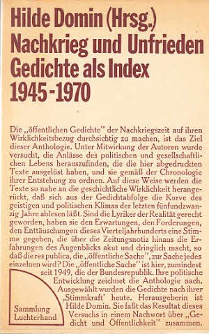 Nachkrieg und Unfrieden, Gedichte als Index 1945-1970