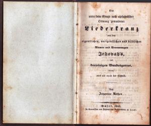 Ein unter dem Kreuze nach alphabetischer Ordnung gewundener Liederkranz von den eigentlichen, uneigentlichen und bildlichen Namen und Benennungen Jehova […]