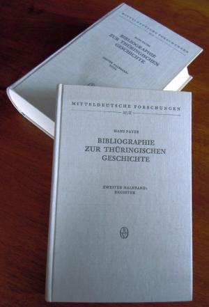 Bibliographie zur thüringischen Geschichte. Unter Mitw. von Helga Hammerstein [u. andern] bearb. von Hans Patze. (Mitteldeutsche Forschungen ; Bd. 32). […]