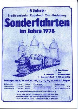 gebrauchtes Buch – Autorenkollektiv – Sonderfahrten im Jahre 1978 - Traditionsbahn Radebeul Ost - Radeberg