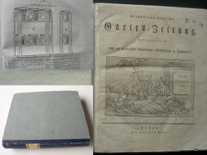 Allgemeine deutsche Garten-Zeitung. Jg. 4. Passau, Pustet, 1826. 25 x 21,5 cm. * Mit Holzschn.-Tvign. u. einigen Textholzschn. * VIII, 420, 4 Bl. Pp. […]