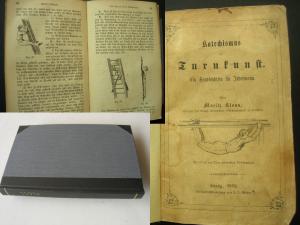 Katechismus der Turnkunst. Ein Handbüchlein f. Jedermann. Erste Ausgabe. Lpz., Weber 1852. 17 x 11 cm. * Mit 63 Textabb. * XI, 172 S. Illustr. OU. in […]