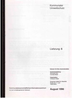 gebrauchtes Buch – Deutsches Institut für Urbanistik  – Kommunaler Umweltschutz. Lieferung 5 (Elektrosmog)