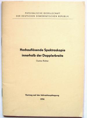 gebrauchtes Buch – Gustav Richter – Hochauflösende Spektroskopie innerhalb der Dopplerbreite