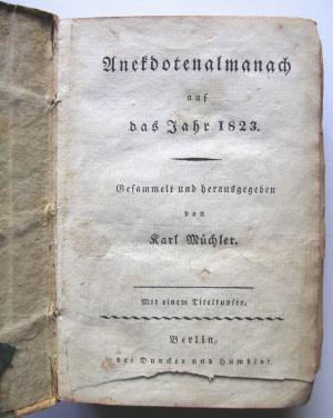 Anekdotenalmanach auf das Jahr 1823