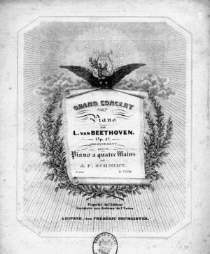 Op. 37. Arr.] Grand concert pour le piano. Op. 37. Arrangement pour le piano à quatre mains par J.P. Schmidt