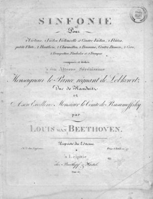 Op. 67] Sinfonie pour 2 violons, 2 violes, violoncelle et contre-violon [etc.]. Oeuv. 67. No. 5 des sinfonies