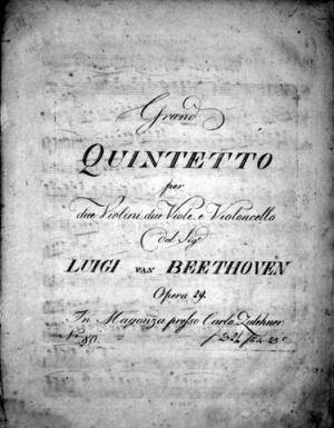 Op. 29] Grand quintetto per due violini, due viole, e violoncello. Opera [handschr.:] 29