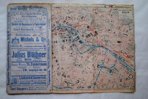 Berliner Verkehrsbuch mit Plan der Gewerbeausstellung 1896 und Stadtplan