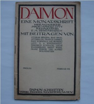 Daimon. Eine Monatsschrift. Prolog. Februar 1918