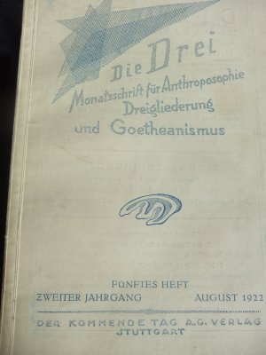 Die Drei. Monatsschrift für Anthroposophie, Dreigliederung und Goetheanismus. Fünftes Heft. Zweiter Jahrgang, August 1922.