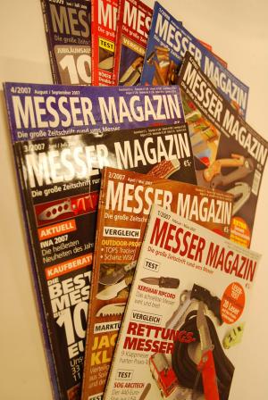 Konvolut 10 Hefte Messer Magazin 2007:1-4,6; 2008: 1,2,3,4,5