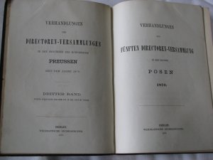 Verhandlungen der fünften Directoren-Versammlung in der Provinz Posen 1879