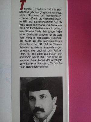 gebrauchtes Buch – FRIEDMAN, Thomas L – Von Beirut nach Jerusalem. Erfahrungen in Nahen Osten - eine Analyse der Hintergründe. Aus dem Amerikanischen
