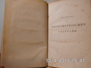 Grundriss des Photometrischen Calcüles