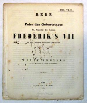 antiquarisches Buch – Georg Curtius – Rede zur Feier des Geburtstages Sr