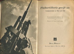 antiquarisches Buch – Curt von Lange im Auftrage des Oberkommandos der Wehrmacht – Flakartillerie greift an - Tatsachenberichte in Wort und Bild (Adler-Bücherei)