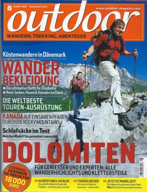 Outdoor. Wandern, Trekking, Abenteuer. Dolomiten. Heft 08/2005