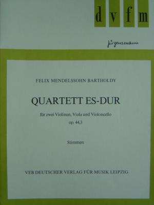 Quartett, Es dur. Op. 44,3., Für 2 Violinen, Viola und Violoncello. 4 Stimmhefte (= komplett).