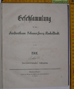 antiquarisches Buch – Gesetzsammlung für das Fürstenthum Schwarzburg-Rudolstadt. 1901,  62.  Jahrgang (Fürstentum)