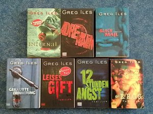 7 X Greg Iles - 12 Stunden Angst, Adrenalin, Infernal, leises Gift, Black Mail, Geraubte Erinnerung, E.R.O.S.