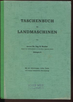 Taschenbuch für Landmaschinen (mit Bildanhang)