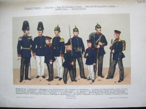 antiquarisches Buch – Uniformen Preußen Nr – Uniformen Preussen Nr. 1b - Chromolithographie Uniformen von Preussen - 20 Blätter - ca. - 15,5x24cm - um 1890