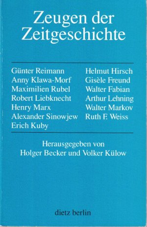 gebrauchtes Buch – Becker, Holger; Külow – Zeugen der Zeitgeschichte