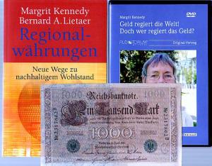 gebrauchtes Buch – Margrit Kennedy – Regionalwährungen. Neue Wege zu nachhaltigem Wohlstand / Geld regiert die Welt! doch wer regiert das Geld? Original-Vortrag. DVD.