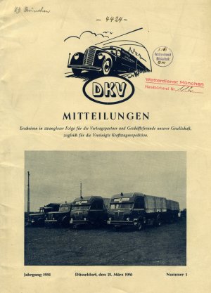 Deutscher Kraftverkehr G.m.b.H. DKV Mitteilungen ( 6 Hefte )