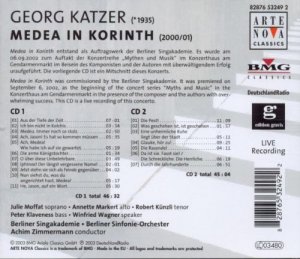 gebrauchter Tonträger – Georg Katzer Berlin Sinfonie-Orchester – Medea in Korinth : Oratorische Szenen. Oratoric Scenes after libretto by Christa Wolf & Gerhard Wolf