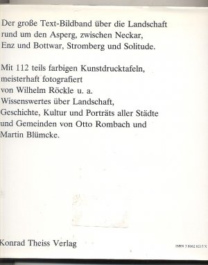 gebrauchtes Buch – Otto Rombach/ Martin Blümcke – Im Herzen Württembergs.  Neckarland zwischen Stromberg und Ludwigsburg, Enz und Bottwartal.