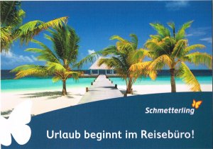 Postkarte: "Urlaub beginnt im Reisebüro!" (ungelaufen)