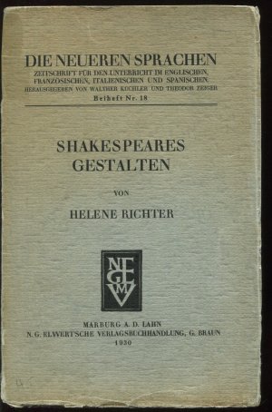 Shakespeares Gestalten (Die neueren Sprachen, Beiheft Nr 18)