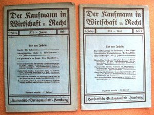 Der Kaufmann in Wirtschaft u. Recht  Heft 1 1926-Januar & Heft 4-April 1926