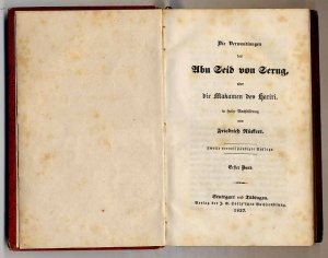 Die Verwandlungen des Abu Seid von Serug, oder die Makamen des Hariri, in freier Nachbildung.