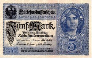 5 (fünf) Mark (Darlehenskassenschein, Deutschland) - Banknote (Geldschein)