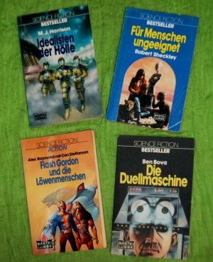 gebrauchtes Buch – Ben Bova M – 4 Science-Fiction Titel: Die Duellmaschine, Idealisten der Hölle, Für Menschen ungeeignet - Science Fiction-Geschichten, Flash Gordon und die Löwenmenschen